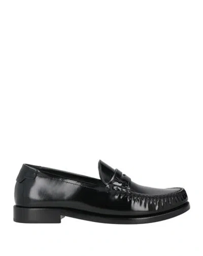 Saint Laurent Monogram Penny Loafers In Calf Leather In Black