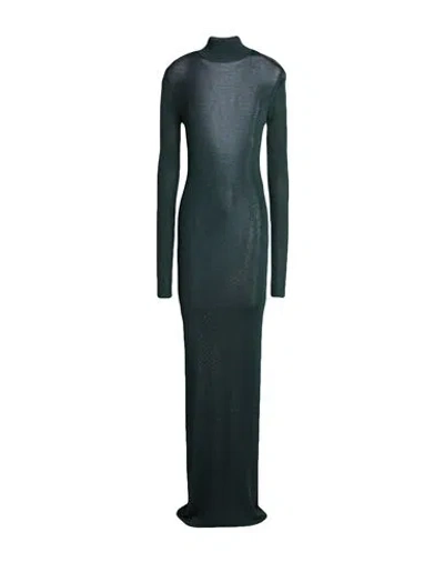 Saint Laurent Woman Maxi Dress Dark Green Size S Viscose, Polyamide, Elastane In Green