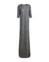 Saint Laurent Woman Maxi Dress Grey Size L Alpaca Wool, Polyamide In Grey