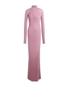 Saint Laurent Mock Neck Long Sleeve Knit Dress In Purple