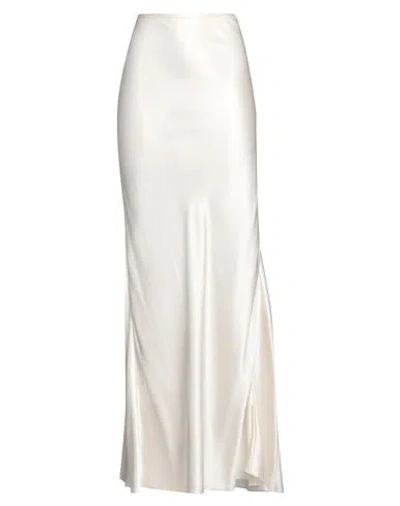 Saint Laurent Woman Maxi Skirt Cream Size 4 Silk In White