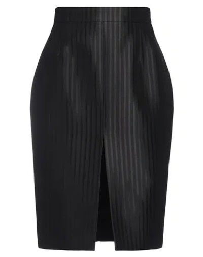 Saint Laurent Woman Midi Skirt Black Size 4 Wool, Silk