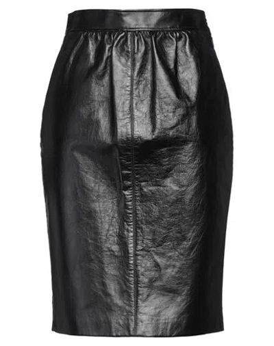 Saint Laurent Woman Midi Skirt Black Size 8 Calfskin
