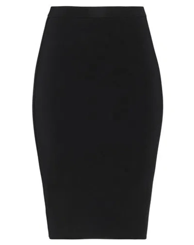 Saint Laurent Woman Midi Skirt Black Size L Viscose, Polyamide, Elastane