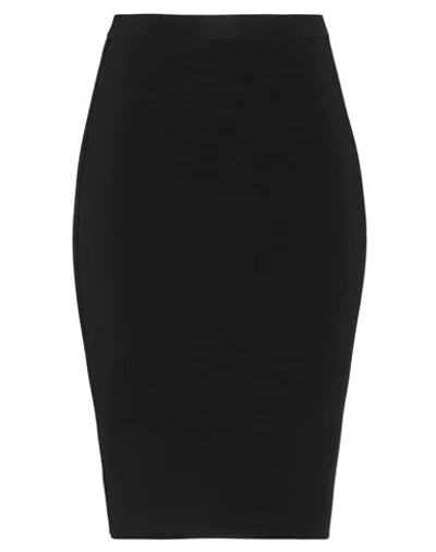 Saint Laurent Satin Cassandre Midi Skirt In Black