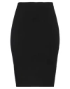 Saint Laurent Woman Midi Skirt Black Size L Wool, Polyamide, Recycled Elastane In Black