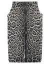 Saint Laurent Leopard-print Silk Skirt In Grey
