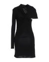 Saint Laurent Viscose One-shoulder Draped Mini Dress In Black