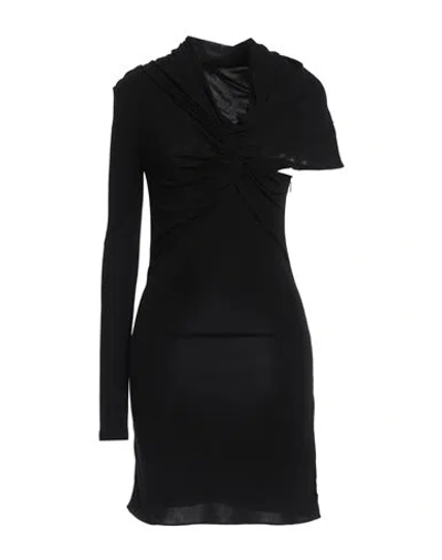 Saint Laurent Draped Viscose Long Dress In Black