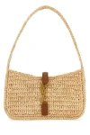 Saint Laurent Le 5 A 7 Mini Ysl Shoulder Bag In Raffia In Brown