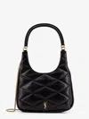Saint Laurent Sade Mini Ysl Hobo Bag In Quilted Lambskin In Black