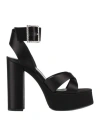 Saint Laurent Elegant Mini Satin Bianca Sandals With 12.5 Cm Heel Height In Black