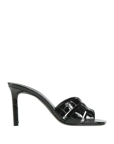 Saint Laurent Woman Sandals Black Size 8 Leather