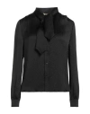 Saint Laurent Black Lavalliere Silk Shirt In Black