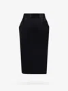 Saint Laurent Silk Skirt With Back Slit In Black