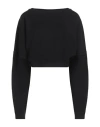 Saint Laurent Balloon-sleeves Cropped Sweatshirt In Black