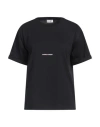 Saint Laurent Logo Print Crewneck T-shirt In Black