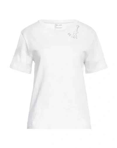 Saint Laurent Woman T-shirt White Size S Cotton