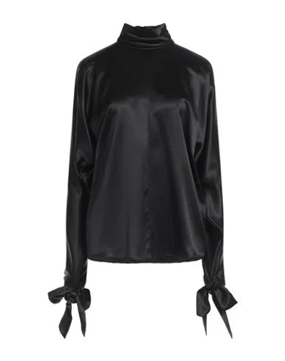 Saint Laurent Woman Top Black Size 6 Silk