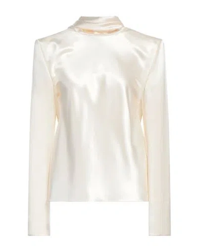 Saint Laurent Woman Top Ivory Size 8 Silk In White