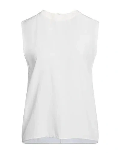 Saint Laurent Woman Top White Size 8 Silk