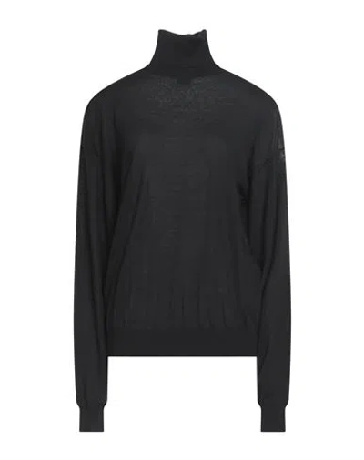 Saint Laurent Woman Turtleneck Black Size L Wool In Black