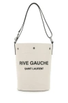 Saint Laurent Borsa A Secchiello Rive Gauche Media Bicolor In Tela E Pelle  Donna In Brown