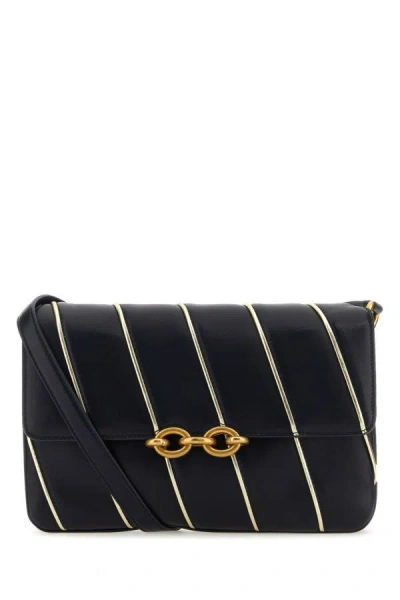 Saint Laurent Woman Two-tone Leather Le Maillon Shoulder Bag In Multicolor