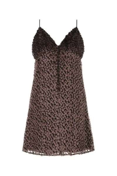 SAINT LAURENT SAINT LAURENT WOMAN TWO-TONE VELVET MINI DRESS