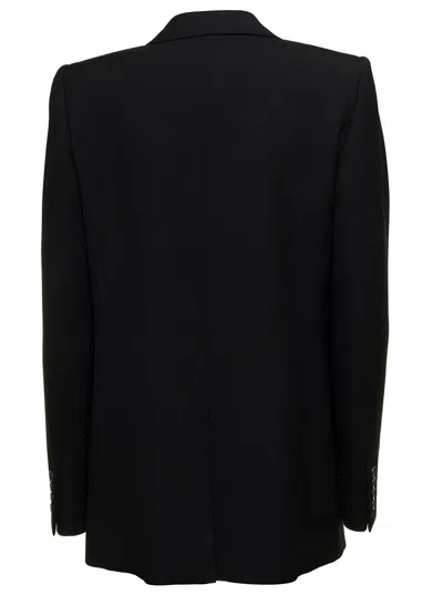 Saint Laurent Womans Black Gabardine Single-breasted Blazer