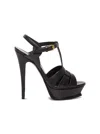 SAINT LAURENT WOMANS TRIBUTE LEATHER SANDALS WITH LOGO