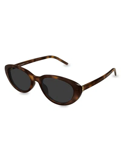Saint Laurent Tortoise-shell Effect Cat-eye Sunglasses In Multi