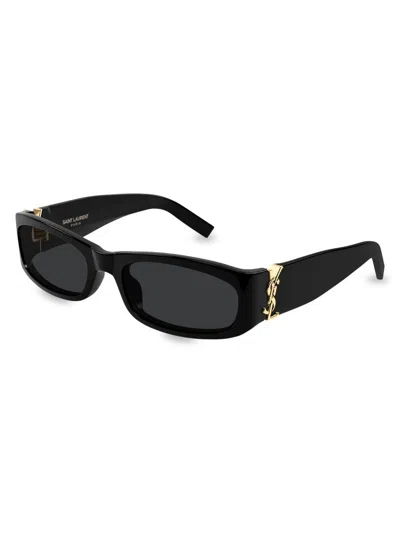 Saint Laurent Women's 55mm Rectangular Sunglasses In Pink