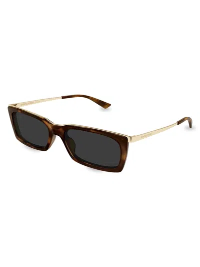 Saint Laurent Women's 57mm Rectangular Metal Sunglasses In Orange
