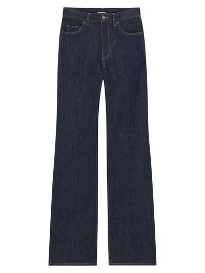 Saint Laurent Women's 70's High-rise Jeans In Blue