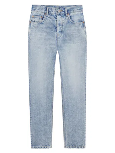 Saint Laurent Women's 90's High-rise Cropped Slim Jeans In Blue