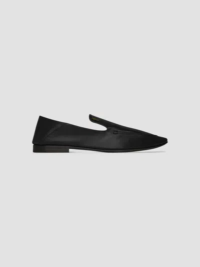 Saint Laurent Women's Alain Slippers In Smooth Leather In Black