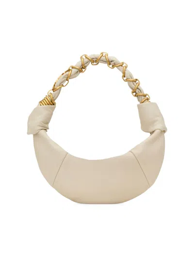 Saint Laurent Women's Amalia Mini Hobo Top Handle Bag In Lambskin In White
