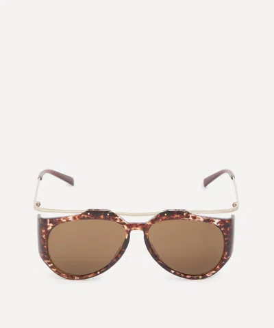 Saint Laurent Women's Amelia Floating Injection Havana Frame Sunglasses