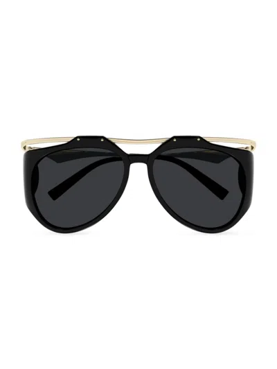 Saint Laurent Women's Amelia Monogram 55mm Sunglasses In Black