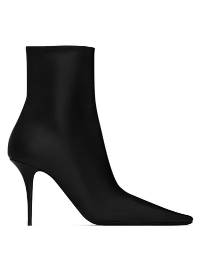 Saint Laurent Women's Ashley Booties In Smooth Leather In Black