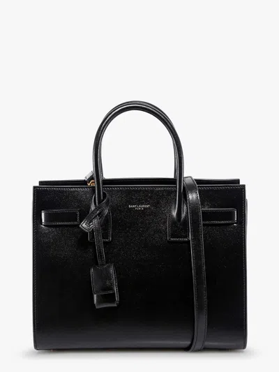 Saint Laurent Women Baby Sac De Jour Leather Handbag With Padlock