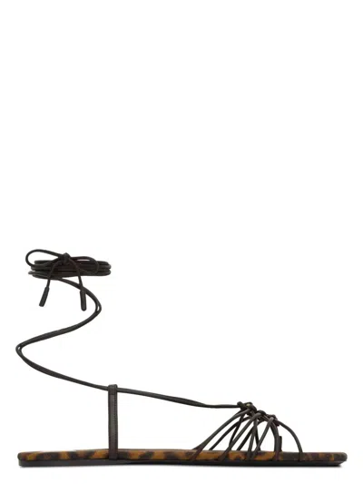 SAINT LAURENT WOMEN'S BABYLONE 05 SAN NAP GI/GR GR P SANDAL