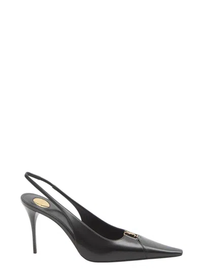 SAINT LAURENT WOMEN'S BABYLONE BRETEUIL LEATHER SLINGBACK PUMPS