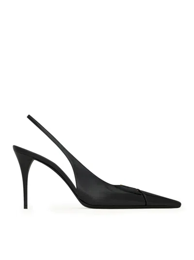 Saint Laurent Women Babylone Breteuil Open Back Pump In Smooth Leather