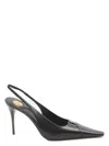 Saint Laurent Babylone Breteuil Slingback Pumps In Smooth Leather In Black