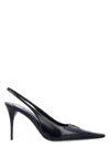 Saint Laurent Babylone Breteuil Slingback Pumps In Smooth Leather In Black