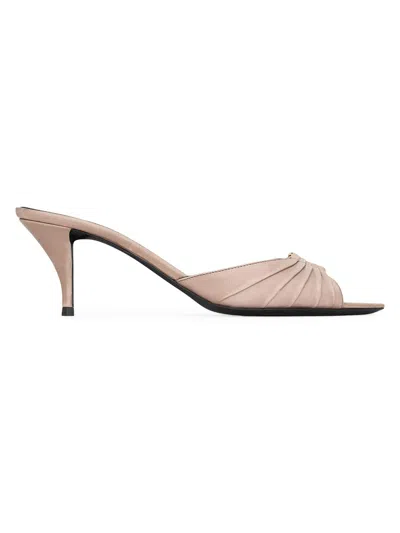 Saint Laurent Women's Babylone Mules In Smooth Leather In Brown