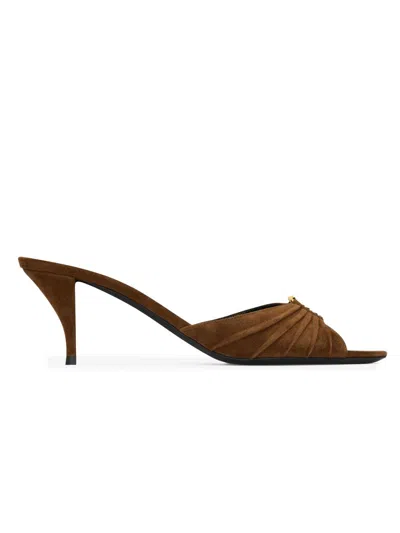 Saint Laurent Babylone Slip-on Mules In Brown