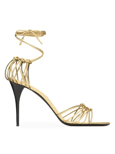 Saint Laurent Women's Babylone Sandals In Metallic Leather In Multi
